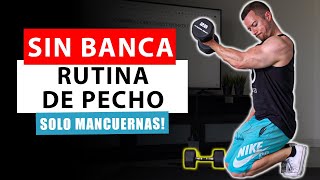 Rutina de Pecho con Mancuernas SIN BANCA  8 Sin Banca Ejercicios de Pecho [upl. by Eibber]