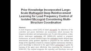 Prior Knowledge Incorporated Large Scale Multiagent Deep Reinforcement Learning for Load Frequency C [upl. by Souvaine]