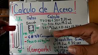 APRENDE y Calcula la cantidad de acero requieres en un castillo Varillas explicación [upl. by Nomis]