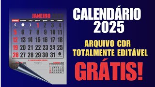 Arquivo calendário 2025 CDR [upl. by Ansaev379]