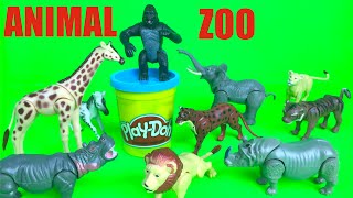 Wild Republic Eco Expedition Moveable Animal Set Zoo  Peppa Pig playdoh and elephant amp giraffe toys [upl. by Adis]