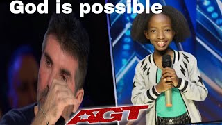 Simon Cowell cries when He heard extraordinary voice singingquotGOD IS POSSIBLEquot by Katy Nichole on AGT [upl. by Atiuqihs878]