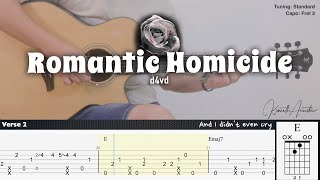 Romantic Homicide  d4vd  Fingerstyle Guitar  TAB  Chords  Lyrics [upl. by Kary]