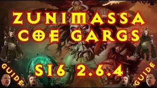 Diablo 3 Zunimassa CoE Gargantuan Witch Doctor Build S16 264 [upl. by Hollinger978]