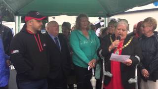 Dedication of the miners plaque on the scamp statue at Burntwood  13th June 2015 [upl. by Atikahs240]