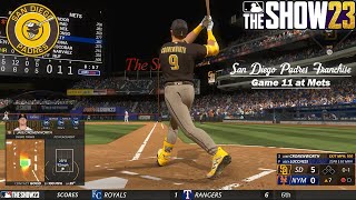 MLB THE SHOW 23  San Diego Padres Franchise Game 11 at Mets [upl. by Elorac786]