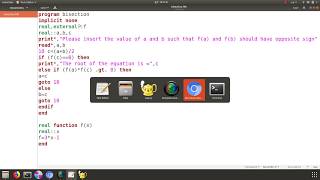 Root of the equation using bisection method in fortran 90 [upl. by Norrag787]