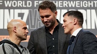 Kiko Martinez vs Josh Warrington 2 FIERCE FACEOFF  Eddie Hearn amp DAZN [upl. by Atlanta]