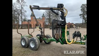 Köp Skogsvagn Farma CT 51 8 med kran på Klaravik [upl. by Frolick545]