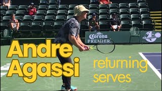 Andre Agassi back on tennis court returning serves [upl. by Aurel]