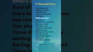 A Thousand YearsVerse 2  Christina Perri lyrics lyrics love [upl. by Oryaj94]