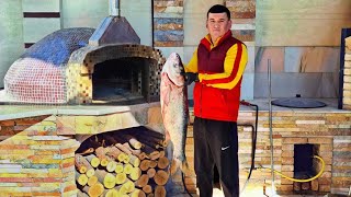 БОЛЬШОЙ ПЁСТРЫЙ ТОЛСТОЛОБИК В ПОМПЕЙСКОЙ ПЕЧИ \ BIG SPECKLED SILVER CARP IN POMPEIAN OVEN [upl. by Eednac]