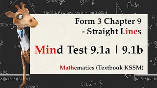 KSSM Mathematics Form 3 Chapter 9  Mind Test 91a  Mind Test 91b  Straight Lines [upl. by Ettelegna]