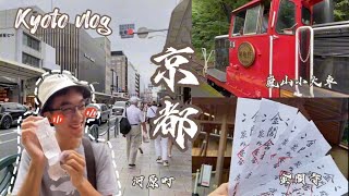 京都自由行VLOG🚂錦市場嵐山小火車金閣寺河原町逛街 詳細行程攻略‼️｜嵐山商店街新京極通名代豬排｜大阪京都8天7夜行ep1 [upl. by Rochemont732]