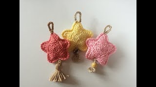 LLAVERO CON FORMA DE ESTRELLA A GANCHILLO O CROCHET [upl. by Bennett]