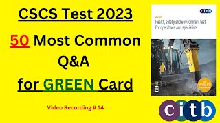 CSCS Card UK  CSCS Test 2023  CiTB Test  CSCS Test Preparation  CSCS Test for Green Card 2023 [upl. by Boehike]