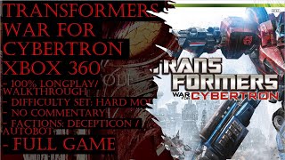 Transformers War for Cybertron Xbox 360 Hard Full Game 100 Walkthrough No Commentary [upl. by Ioves]