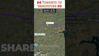 Toronto to Vancouver  live flight tracking aviation Travel airtravel Animation shorts [upl. by Feinberg]