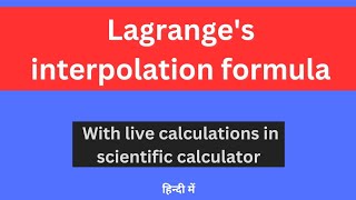 Lagrange interpolation Lagrange interpolation method [upl. by Sansbury14]