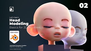 02 Head Modeling for 3D Newbies  blender 3d animation [upl. by Eirol]