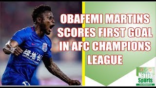 Obafemi Martins first goal in AFC Champions League for Shanghai Shenhua [upl. by Nussbaum593]