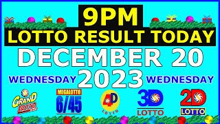 9pm Lotto Result Today December 20 2023 Wednesday [upl. by Ailegnave23]