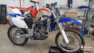 2003 Yamaha YZ450F Start up after topend rebuild [upl. by Brockwell]