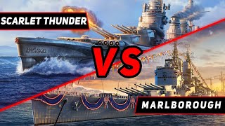 ЛИНКОР SCARLET THUNDER VS MARLBOROUGH ЧТО ОКАЖЕТСЯ СИЛЬНЕЕ МИР КОРАБЛЕЙWORLD OF WARSHIPS [upl. by Loleta]