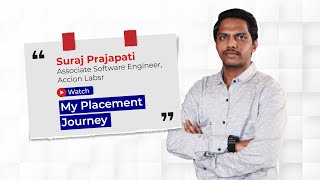 Placement Journey of Suraj Prajapatil  Fullstack and Web Development  Accion Labs [upl. by Aisek]