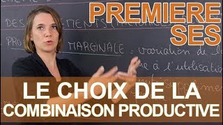 Le choix de la combinaison productive  SES  1ère  Les Bons Profs [upl. by Yram]