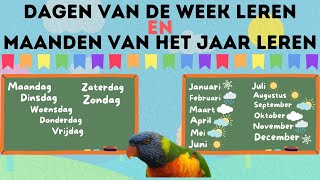 Dagen van de week leren ☆ maanden van het jaar leren ☆ Nederlandse Peuter en Kleuter Kinderfilmpjes☆ [upl. by Lirbaj]