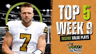 Week 9 DraftKings Values That Will BLOW YOUR MIND [upl. by Hoyt386]