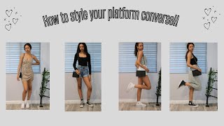 How to style your platform high top converse  platform converse ootd inspo [upl. by Burke306]