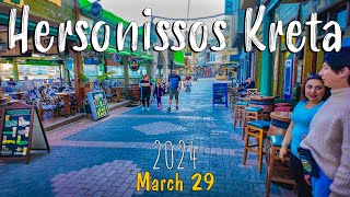 Hersonissos Crete Kreta walking tour 4k Greece 2024 [upl. by Anoet938]