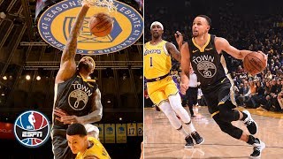 Warriors rally to beat Lakers thanks to Currys 4th quarter amp Boogies hammer dunk  NBA Highlights [upl. by Herr359]