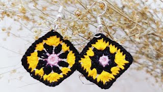 Crochet Earrings Tutorial  Thread Crochet Earrings  How to Make Crochet Earrings [upl. by Adiell]