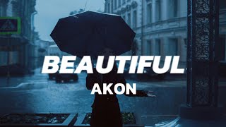 Akon  Beautiful  Sped Up  Lyrics Video [upl. by Sema]