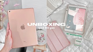 unboxing iPad 8th generation  apple pencil amp smart keyboard🤍 w accessories ⌨️🖊 [upl. by Asum]