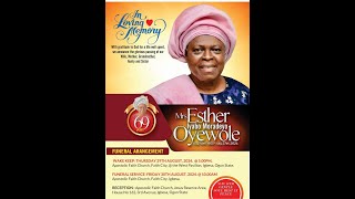 MRS ESTHER IYABO MORADEYO OYEWOLE FUNERAL SERVICE [upl. by Arret]