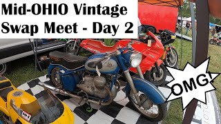 INCREDIBLE FINDS AT MIDOHIO VINTAGE MOTORCYCLE SWAP MEET  DAY 2 SATURDAY [upl. by Esiole573]