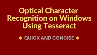 How to Install Tesseract OCR Python on Windows 1087 [upl. by Wahs518]