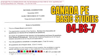 AEDecember2019  04BS7  Q1  CANADA PE EXAMBASIC STUDIES [upl. by Tem]