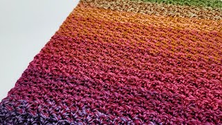 EASY Crochet Stitch For Blankets and Scarfs  Beginner Crochet  Thicket Stitch [upl. by Eniawed876]