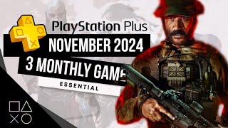 PlayStation Plus Essential November 2024 Monthly Games  PS Plus November 2024 [upl. by Nowujalo]