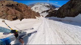 Skiing quotPipeline Couloirquot at Snowbird Ski Resort Utah [upl. by Lymn]