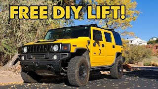 FREE 3min DIY Lift for Hummer H2 Crank torsion keys No need for leveling kit How To [upl. by Gessner]