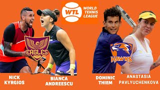 KyrgiosAndreescu vs ThiemPavlyuchenkova  2022 World Tennis League [upl. by Bennie]