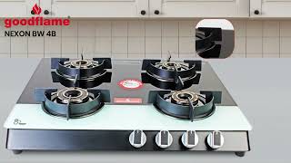 Goodflame Present Premium Gas Stove 4 Burner Nexon BW [upl. by Elleneg]