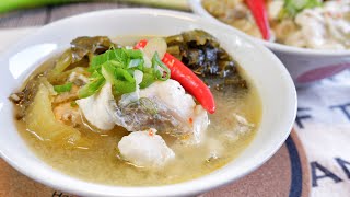 Super Easy Szechuan Fish Soup w Pickled Mustard 酸菜鱼 Chinese Hot amp Sour Fish Soup Recipe [upl. by Merilyn97]