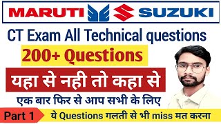 Get Ready for Maruti Suzuki CT Exam 2024 Tackle Technical Questions with Confidence [upl. by Aneloaup]